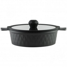 Сотейник із кришкою Gusto Black Ice Pepper Greblon 4.2 л Чорний C2 PR-6004