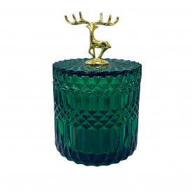 Цукорниця скляна з кришкою OLens 8030-387 Золотий олень 490 мл