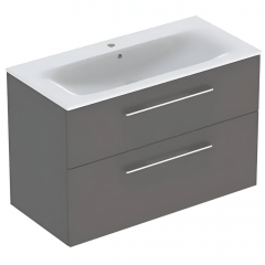 Тумба в ванную Geberit Selnova Square 78,8х50,2 настенная, с умывальником, серая (501.209.00.1_500.995.00.1) Бердичів