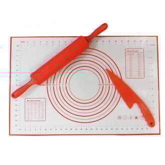 Силіконовий килимок для розкочування тіста та випічки Ytech 2190 60 х 40 см Червоний 3 ін.