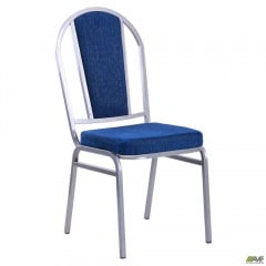 Стілець Банкетний Преміум Лайн срібні ніжки з м'яким сидінням синього кольору Киев