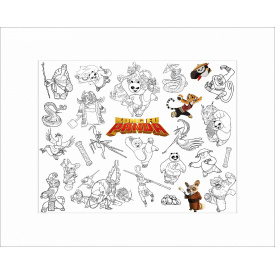 Раскраска детская и тубус No Brand Кунг-Фу Панда 100х130 см