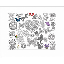 Раскраска детская и тубус No Brand Цветочная 100х130 см