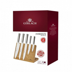 Набор из 5 кухонных ножей и подставки Gerlach Ambiente Magnetic (5901035505995) Хмельницкий