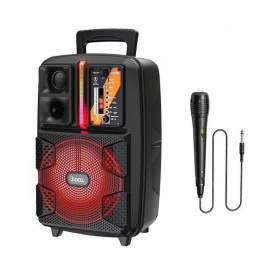 Портативна Bluetooth колонка HOCO BS37 з дротовим мікрофоном Black