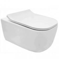 Унитаз подвесной Rea Mateo Rimless 500x350 безободковый, белый (REA-C1258)