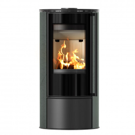 Печь-камин на дровах Kratki PRO ERIK SERPENTINO 5,5 кВт сталь, напольный (Ø150)