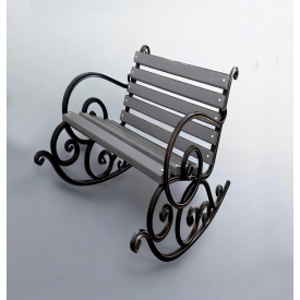 Кресло-качалка садовое Tobi Sho Амалин кованное для дачи, сада, террасы 0,5 м цвет Антрацит