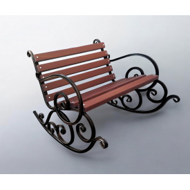 Лавка-гойдалка садова Tobi Sho Амалін кована для дачі, саду, тераси 1 м колір Макасар