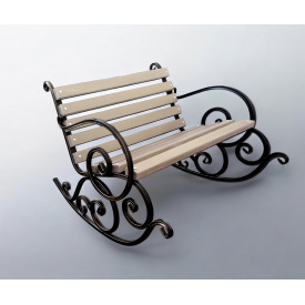 Скамейка-качалка садовая Tobi Sho Амалин кованная для дачи, сада, террасы 1,3 м цвет Слоновая кость