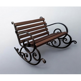 Лавка-гойдалка садова Tobi Sho Амалін кована для дачі, саду, тераси 1 м колір Горіх