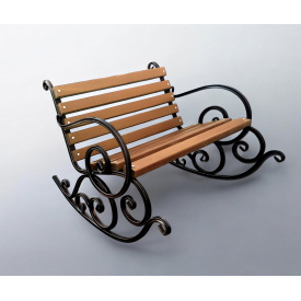 Скамейка-качалка садовая Tobi Sho Амалин кованная для дачи, сада, террасы 1 м цвет Дуб
