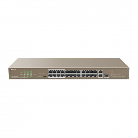 Комутатор Tenda TEF1126P-24-250W 24xFE PoE, 2xGE, 1xSFP/GE
