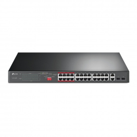 Комутатор TP-Link TL-SL1226P 24xFE (24xPoE), 2xSFP, 250Вт