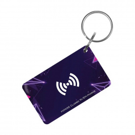 Ключ-брелок EM-Marine+Mifare Trinix Proximity-key EM+MF epoxy прямокутний 30x50 мм фіолетовий