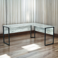 Стол угловой офисный Tobi Sho LOFT Iceberg СУЛА/1-1 столешница 18 мм, 1400х1400х750 Дуб крафт белый