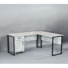Стіл кутовий офісний Tobi Sho LOFT Iceberg СУЛА/4-1 з тумбою стільниця 18 мм, 1400х1200х750 Дуб крафт білий