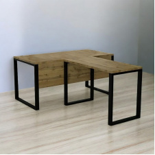 Стол руководителя Tobi Sho LOFT Gold СКГ/3 столешница 36 мм, 1600х2000х765 Дуб аппалачи
