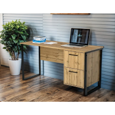 Стол письменный Tobi Sho LOFT Gold СПЛГ/5 прямой с 2 ящиками, столешница 36 мм, 1400х600х765 Дуб аппалачи