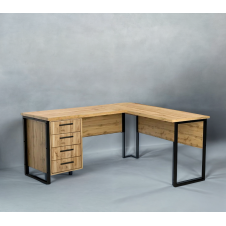 Стіл кутовий офісний Tobi Sho LOFT Gold СУЛГ/2-1 з 4 шухлядами стільниця 18 мм, 1600х1400х750 Дуб аппалачі