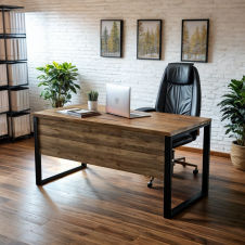 Стол руководителя Tobi Sho LOFT Volcano СКВ/1 прямой столешница 36 мм, 1600х800х765 Фаервуд
