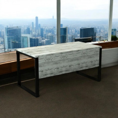 Стол руководителя Tobi Sho LOFT Iceberg СКА/1 прямой столешница 36 мм, 1800х800х765 Дуб крафт белый Энергодар