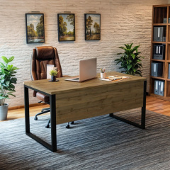 Стіл керівника Tobi Sho LOFT Gold СКГ/1 прямий стільниця 36 мм, 1600х800х765 Дуб аппалачі Суми