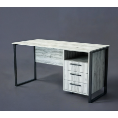 Стол письменный Tobi Sho LOFT Iceberg СПЛА/3 прямой с ящиками, столешница 36 мм, 1200х600х765 Дуб крафт белый Костополь
