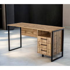 Стіл письмовий Tobi Sho LOFT Gold СПЛГ/3-1 прямий з 3 шухлядами, стільниця 18 мм, 1200х600х750 Дуб аппалачі Михайлівка