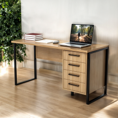 Стіл письмовий Tobi Sho LOFT Gold СПЛГ/2 прямий з шухлядами, стільниця 36 мм, 1600х600х765 Дуб аппалачі Луцьк