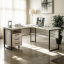 Стол угловой офисный Tobi Sho LOFT Iceberg СУЛА/3-1 с 3 ящиками столешница 18 мм, 1400х1200х750 Дуб крафт белый Новомосковск