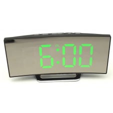 Часы настольные электронные DT-6507 Черные с зеленой подсветкой 17х7 см