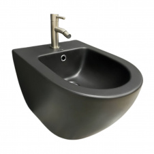 Биде подвесное VBI VULCANO BLACK MATT 490x360 полукруглое, черный