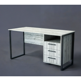 Стіл письмовий Tobi Sho LOFT Iceberg СПЛА/3-1 прямий з 3 шухлядами, стільниця 18 мм, 1200х600х750 Дуб крафт білий