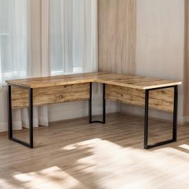 Стіл кутовий офісний Tobi Sho LOFT Gold СУЛГ/1-1 стільниця 18 мм, 1600х1400х750 Дуб аппалачі