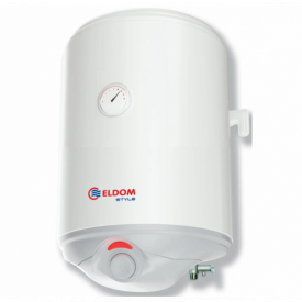Бойлер Eldom 1,5 кВт 30 л мокрый ТЭН, вертикальный, белый (72269W)
