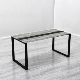 Стіл для переговорів Tobi Sho LOFT «Розмова» стільниця 36 мм, 1600х800х765 Дуб крафт білий