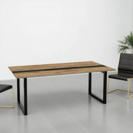 Стіл для переговорів Tobi Sho LOFT Gold КСЛГ/1/36 стільниця 36 мм, 2100х1100х765 Дуб аппалачі