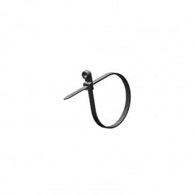 Хомут пластиковий (стяжка) Polax кабельний з монтажним кільцем 3,6 х 150 мм, чорний 100 шт. (37-116)