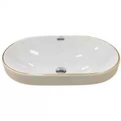 Умывальник врезной VBI GAETA GOLD EDGE 610х400 овальный, белый (VBI-018032) Володимир-Волинський
