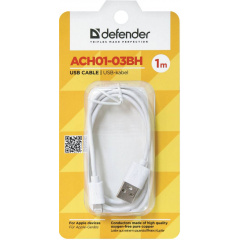 Кабель Defender ACH01-03BH USB(AM)-Lightning White 1m, Blister (6343089) Ізюм