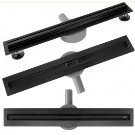 Трап для душа Rea Neox Slim Pro 900 мм нержавеющая сталь, черный (REA-G2711)