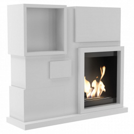 Биокамин Kratki JULY стальной, без стекла, белый (JULY/TUV)