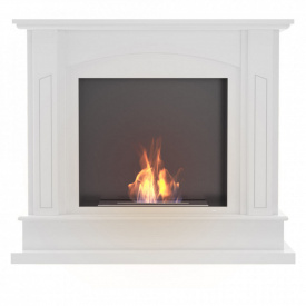 Биокамин Kratki FEBRUARY стальной, без стекла, белый (FEBRUARY/TUV)