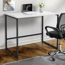 Стіл комп'ютерний Asti AS 900х550х750Н чорний каркс + стільниця дсп білий колір