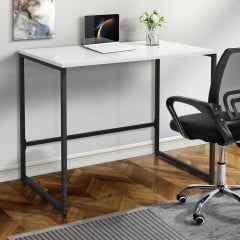 Стіл комп'ютерний Asti AS 900х550х750Н чорний каркс + стільниця дсп білий колір Львов