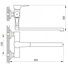 Змішувач для ванни Zerix PUD7 146 (ZX2938) Запоріжжя