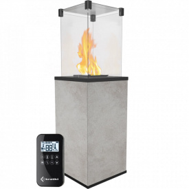 Газовый обогреватель Kratki Patio 8,2 кВт сталь, уличный, бежевый мрамор (керамогранитовая отделка)