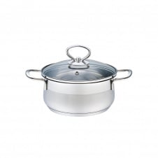 Каструля з нержавіючої сталі зі скляною кришкою 12см Maestro MR-3508-12