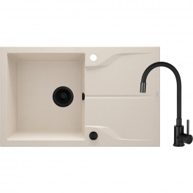 Кухонная мойка Deante Andante ZQN_5113 780x490 врезная, бежевый + смеситель BOC_X72M (ZQNN5113)